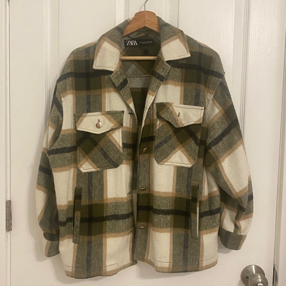 Zara Plad Sweater/Coat